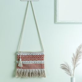 Handmade Cotton Sling Bag with Tassels – Boho Chic